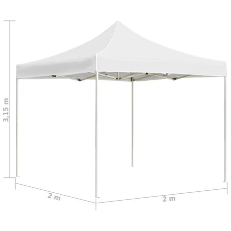 Partytent professioneel inklapbaar 2x2 m aluminium wit