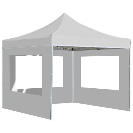Partytent inklapbaar met wanden 2x2 m aluminium wit
