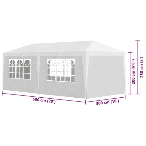 Partytent 3x6 m wit