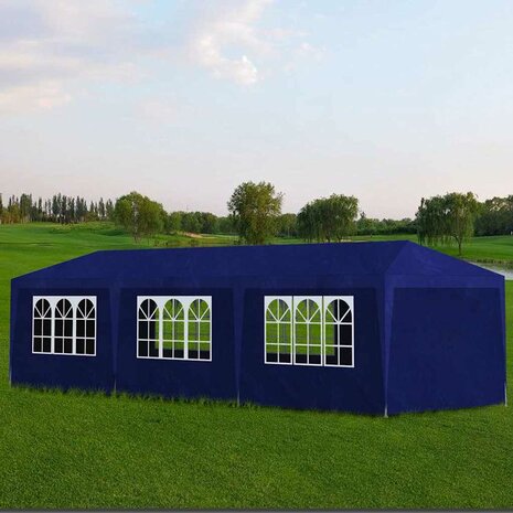 Partytent 3x9 m blauw