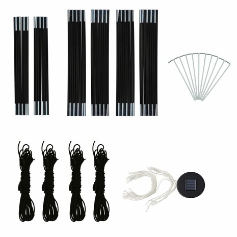Partytent met LED en 4 zijwanden 3,6x3,6x2,3 m groen