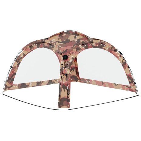 Partytent met LED en 4 zijwanden 3,6x3,6x2,3 m camouflage