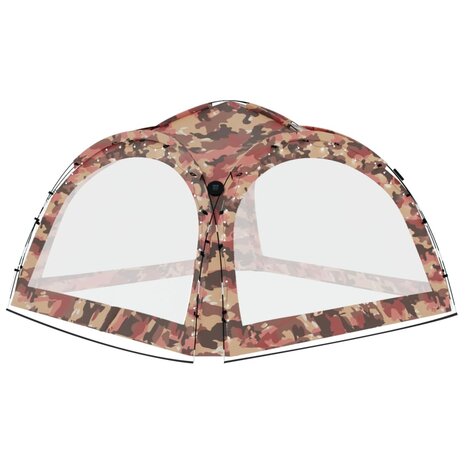 Partytent met LED en 4 zijwanden 3,6x3,6x2,3 m camouflage