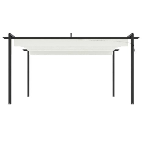 Tuinprieel met uittrekbaar dak 4x3 m crèmekleurig