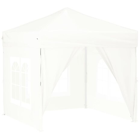 Partytent inklapbaar met zijwanden 2x2 m wit