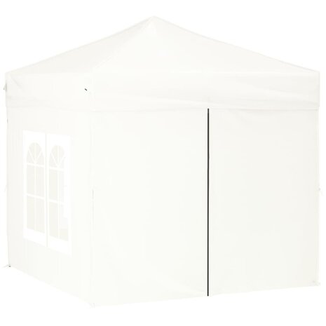 Partytent inklapbaar met zijwanden 2x2 m wit