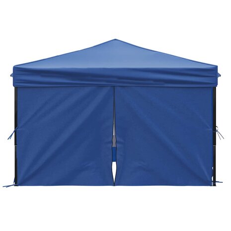 Partytent inklapbaar met zijwanden 3x3 m blauw