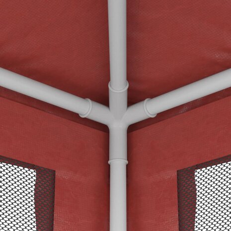 Partytent met 4 mesh zijwanden 2x2 m HDPE rood