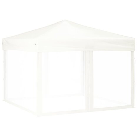 Partytent inklapbaar met zijwanden 3x3 m wit