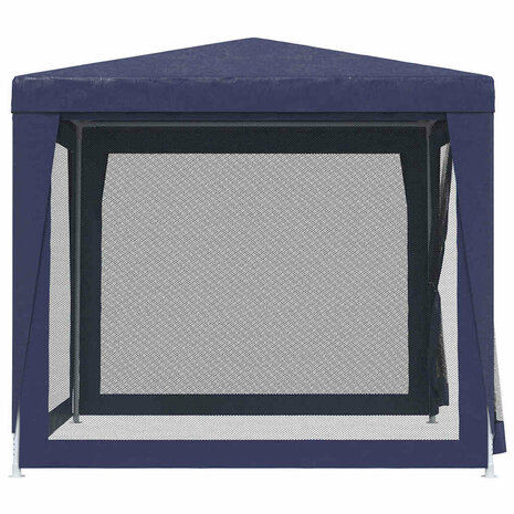 Partytent met 4 mesh zijwanden 2,5x2,5 m HDPE blauw