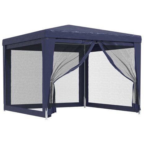 Partytent met 4 mesh zijwanden 3x3 m HDPE blauw