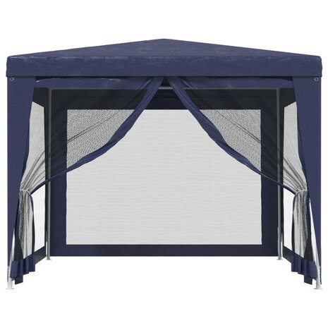 Partytent met 4 mesh zijwanden 3x3 m HDPE blauw
