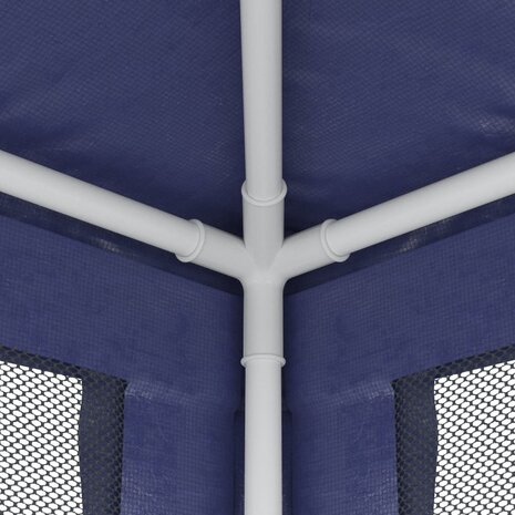 Partytent met 6 mesh zijwanden 3x6 m HDPE blauw