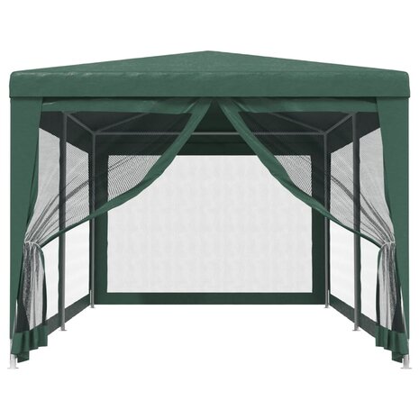 Partytent met 6 mesh zijwanden 3x6 m HDPE groen