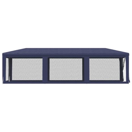 Partytent met 8 mesh zijwanden 3x9 m HDPE blauw