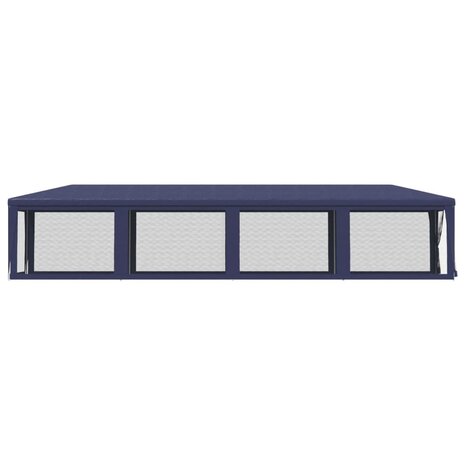 Partytent met 10 mesh zijwanden 3x12 m HDPE blauw