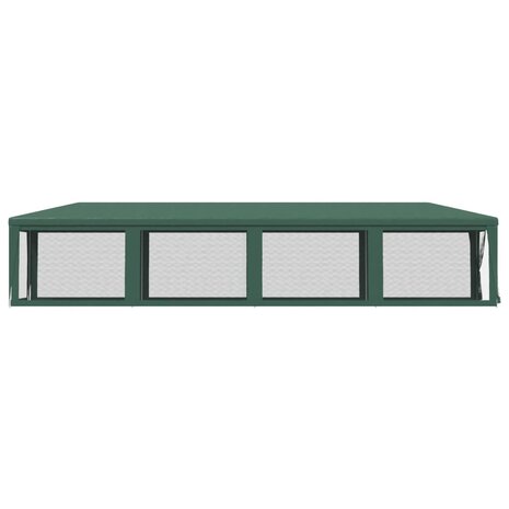 Partytent met 10 mesh zijwanden 3x12 m HDPE groen