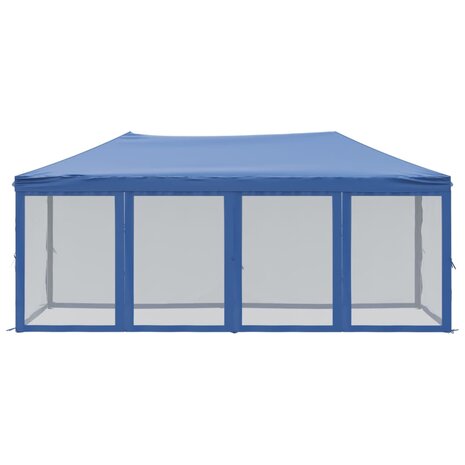 Partytent inklapbaar met zijwanden 3x6 m blauw