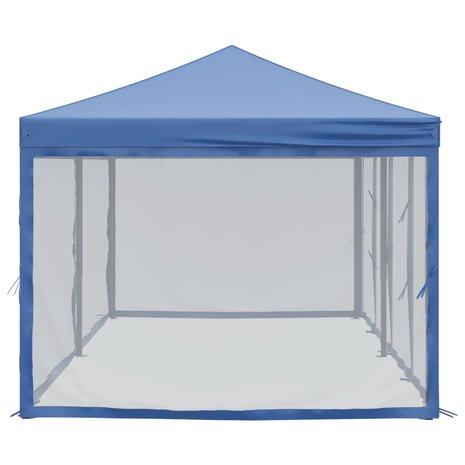 Partytent inklapbaar met zijwanden 3x6 m blauw