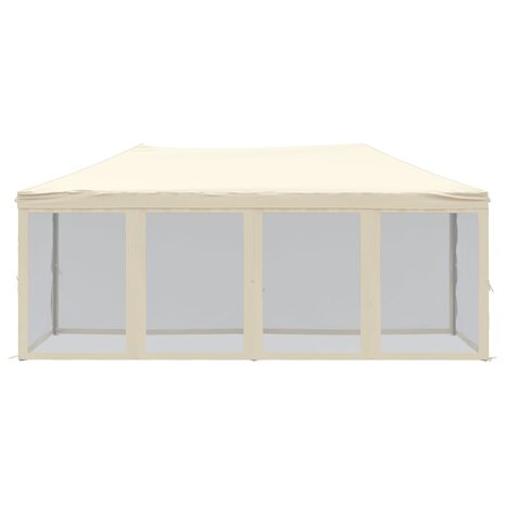 Partytent inklapbaar met zijwanden 3x6 m crèmekleurig