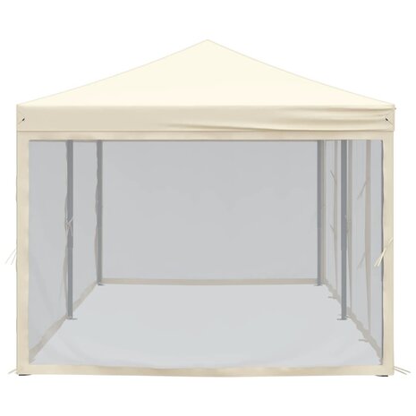 Partytent inklapbaar met zijwanden 3x6 m crèmekleurig