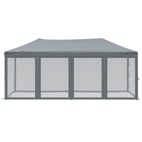 Partytent inklapbaar met zijwanden 3x6 m antracietkleurig