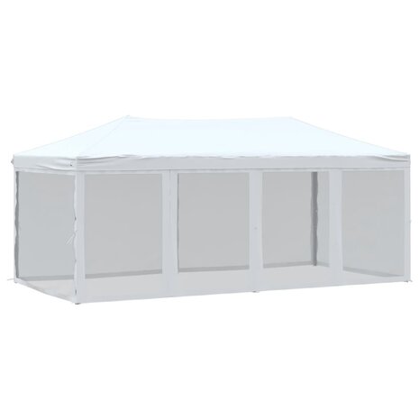 Partytent inklapbaar met zijwanden 3x6 m wit