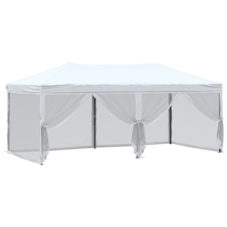 Partytent inklapbaar met zijwanden 3x6 m wit