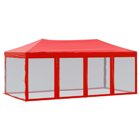 Partytent inklapbaar met zijwanden 3x6 m rood