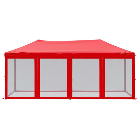 Partytent inklapbaar met zijwanden 3x6 m rood