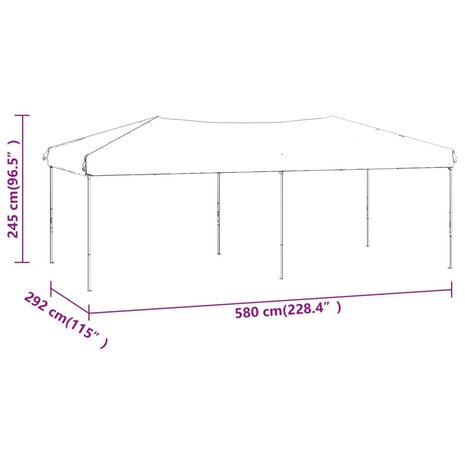 Partytent inklapbaar met zijwanden 3x6 m crèmekleurig