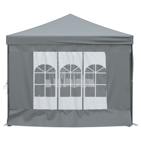 Partytent inklapbaar met zijwanden 3x6 m antracietkleurig
