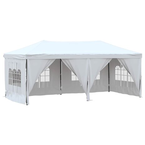 Partytent inklapbaar met zijwanden 3x6 m wit