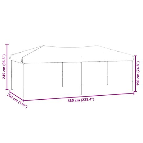 Partytent inklapbaar met zijwanden 3x6 m wit