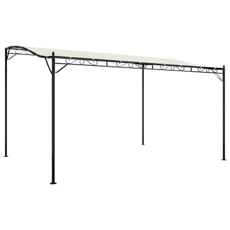 Luifel 4x3 m 180 g/m² stof en staal crèmekleurig