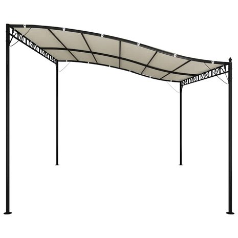 Luifel 4x3 m 180 g/m² stof en staal crèmekleurig