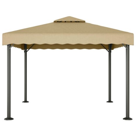 Prieel 3x3 m aluminium en staal taupe