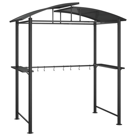 Barbecue-overkapping 210x114x230 cm staal antracietkleurig