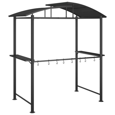 Barbecue-overkapping 210x114x230 cm staal antracietkleurig