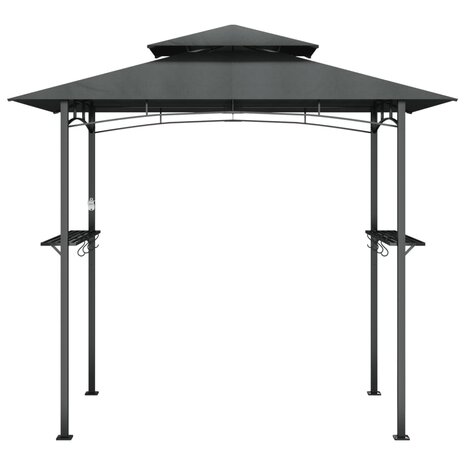 Barbecue-overkapping 240x150x243 cm staal antracietkleurig