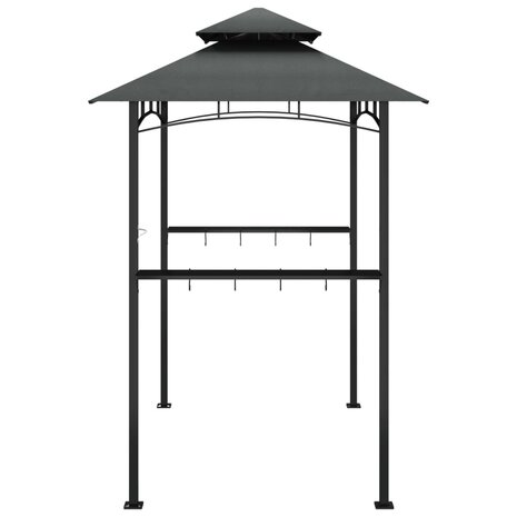 Barbecue-overkapping 240x150x243 cm staal antracietkleurig