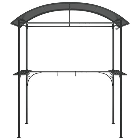 Barbecuepaviljoen met zijplanken 220x115x230 cm staal antraciet
