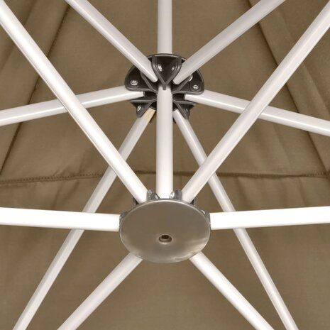 Partytent inklapbaar zeshoekig 3,6x3,1 m taupe 220 g/m²