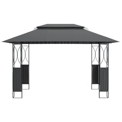 Prieel met dak 400x300x270 cm staal antracietkleurig