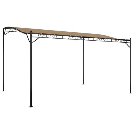 Luifel 4x3 m 180 g/m² stof en staal taupe