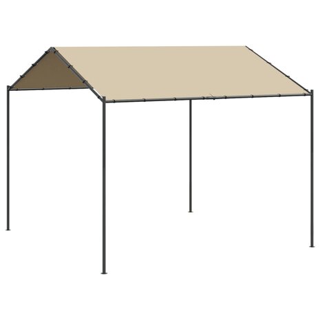 Tuinpaviljoen 3x3 m staal en stof beige