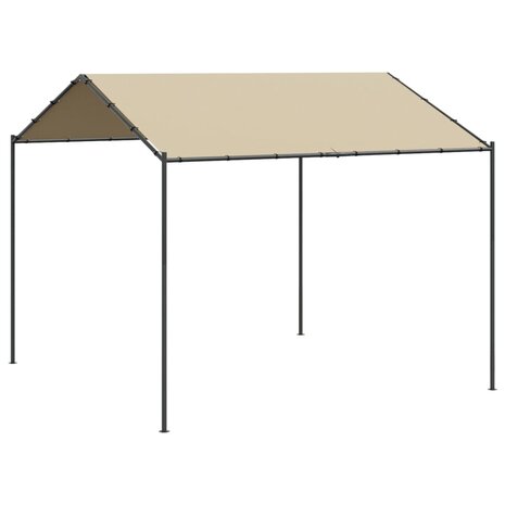 Tuinpaviljoen 4x4 m staal en stof beige