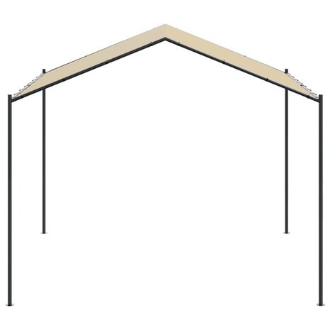 Tuinpaviljoen 4x4 m staal en stof beige