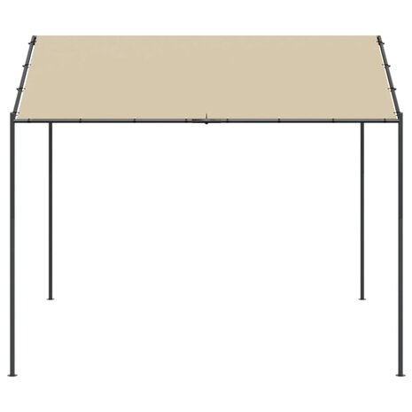 Tuinpaviljoen 4x4 m staal en stof beige