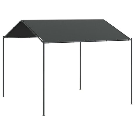 Tuinpaviljoen 3x3 m staal en stof antracietkleurig